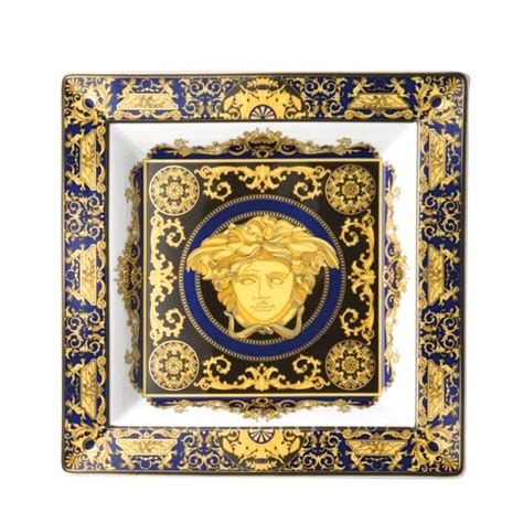 Versace Coppa Medusa Blue gold cristallo Colore Blu Ambiente 